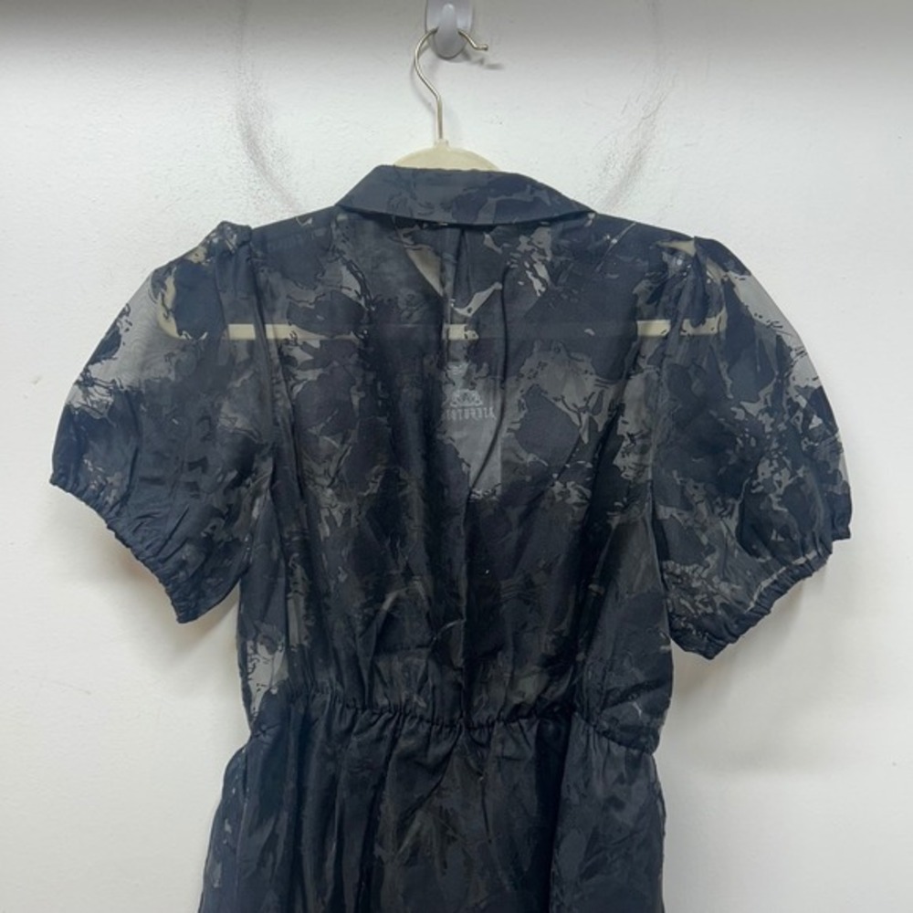 NWT Disturbia Spectre Layered Midi Shirt Dress Black Burnout Floral US 6 - Picture 10 of 14
